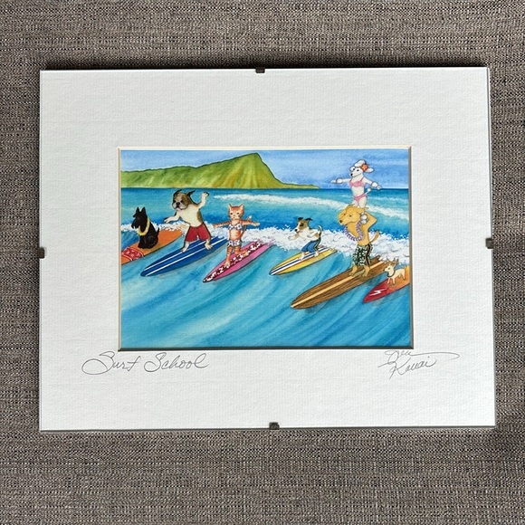 Surf School Matted And Framed Print By Joanna Carolan - Picture 2 of 7